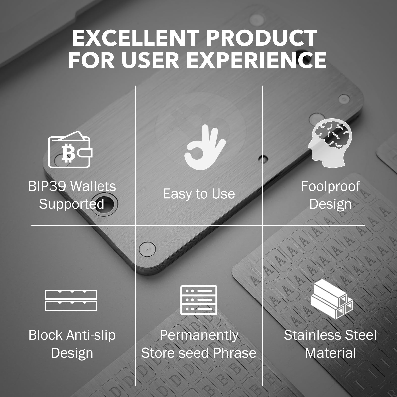 SAFECrypto Seed Phrase Storage, até 24 palavras Bitcoin mnemonic Seed  Plates, carteira de hardware ultra-segura, backup de armazenamento de senha  de aço inoxidável 304, carteira fria compatível com : Amazon.com.br:  Papelaria e