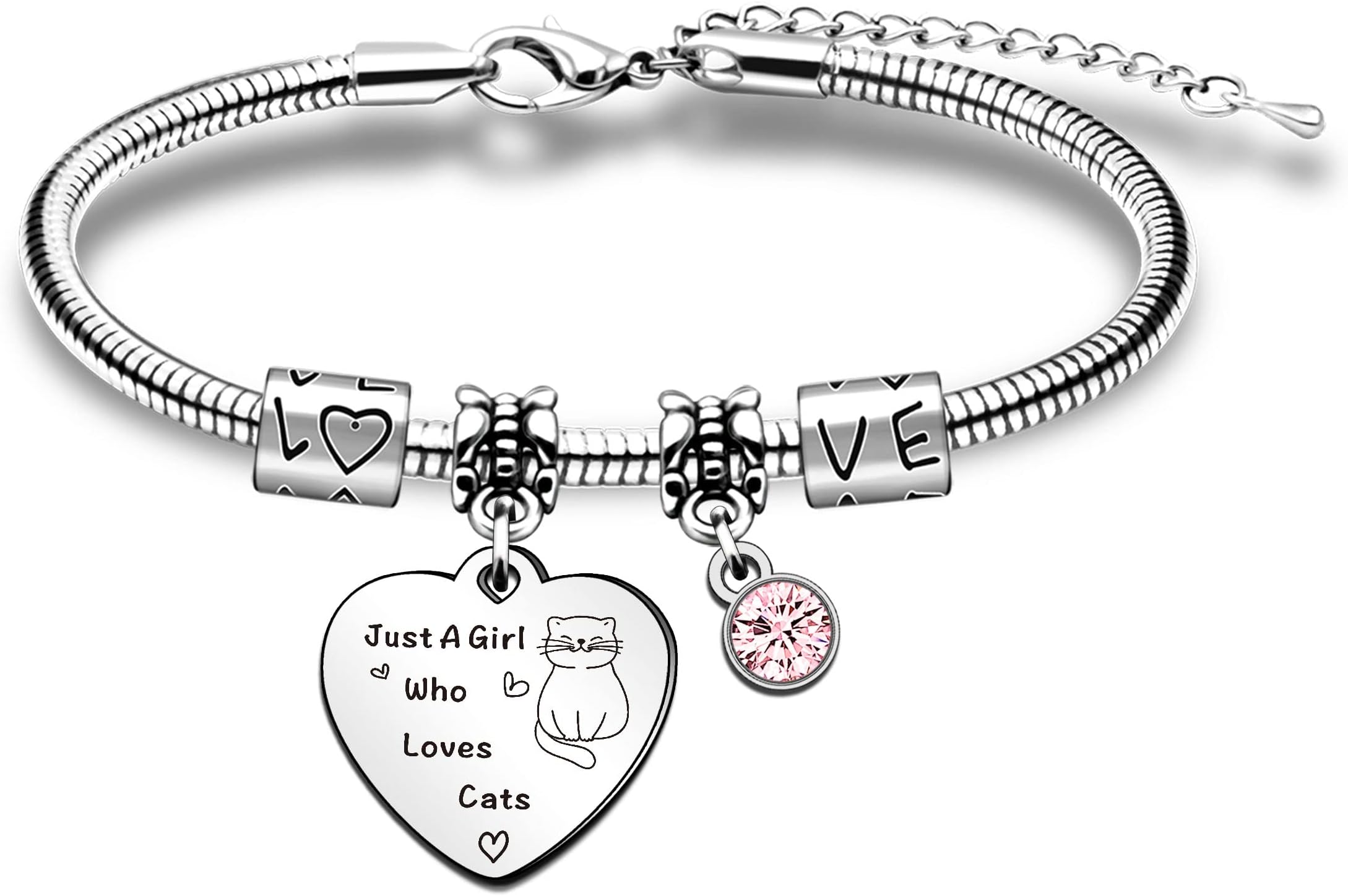 Funny Cat Bracelets Gifts Animal Lover Gift Just A Girl Who Loves Cats Cat Lover Gift For Women Girls, Who Loves Cats Bracelets