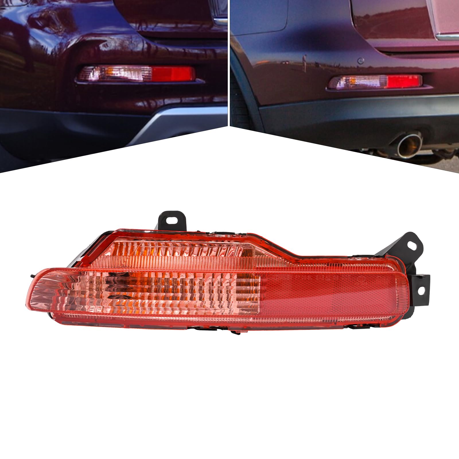 PIAOYUE For 2014 2015 2016 2017 Infiniti EX35 EX37 QX50 QX80 Left Driver Side Halogen Rear Turn Signal Light Red Lens Black Housing