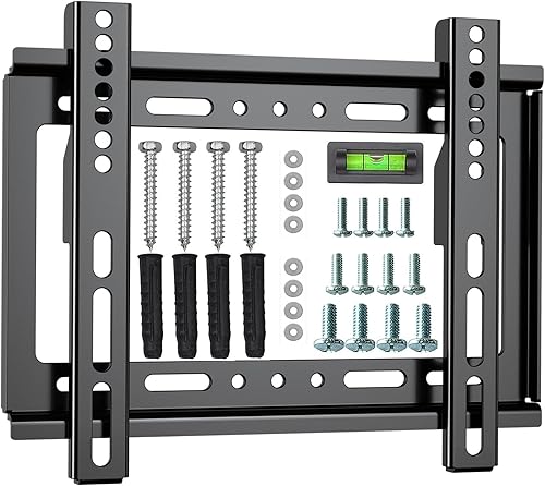 Soporte fijo de pared para televisores y monitores de pantalla plana de 14 a 42 pulgadas, soporte universal de perfil bajo, VESA de hasta 7.874 x