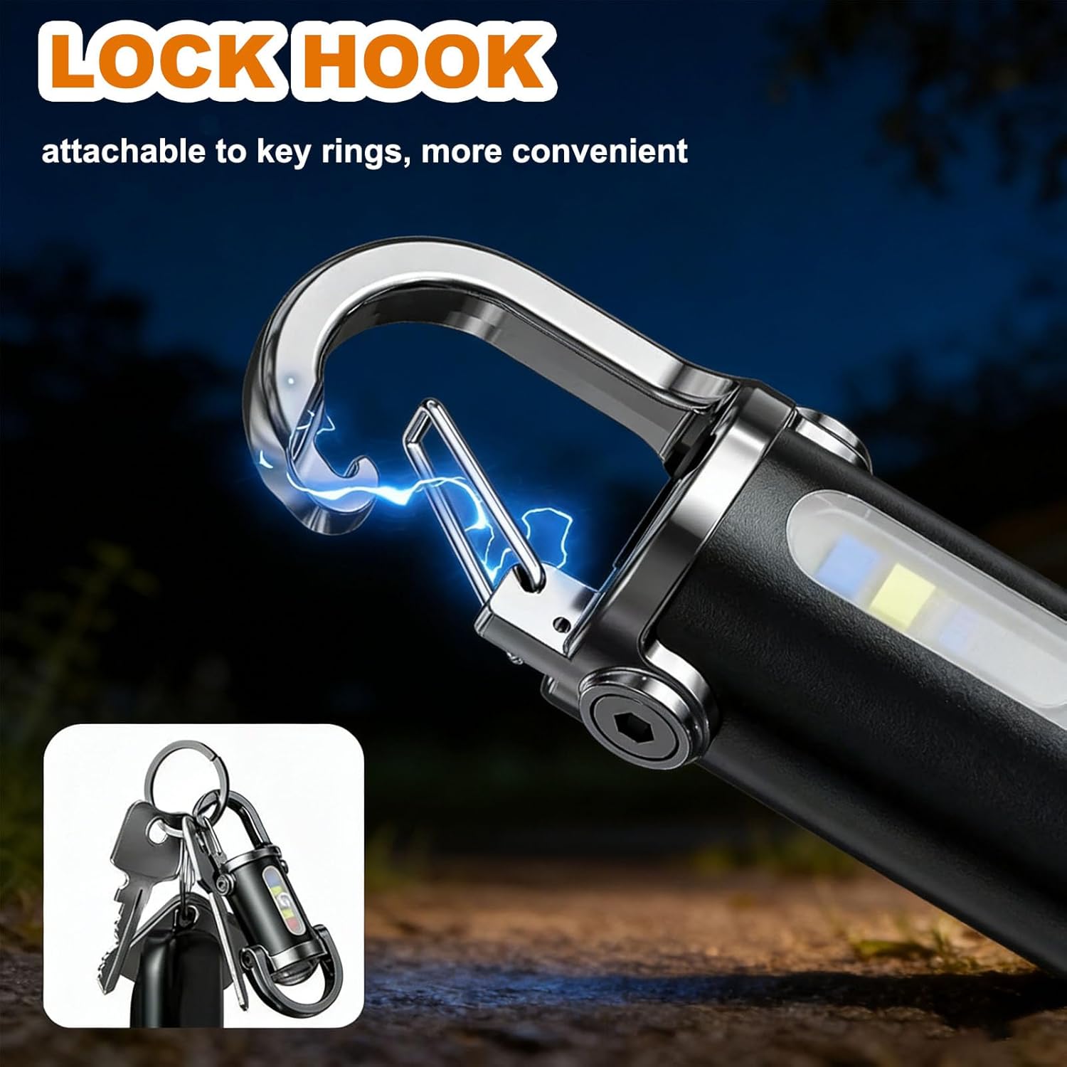 2pcs Mini Keychain Flashlight, Portable Bright USB Rechargeable Flashlight with Waterproof Multiple Light Modes for Hiking,Camping, Walking Outdoor