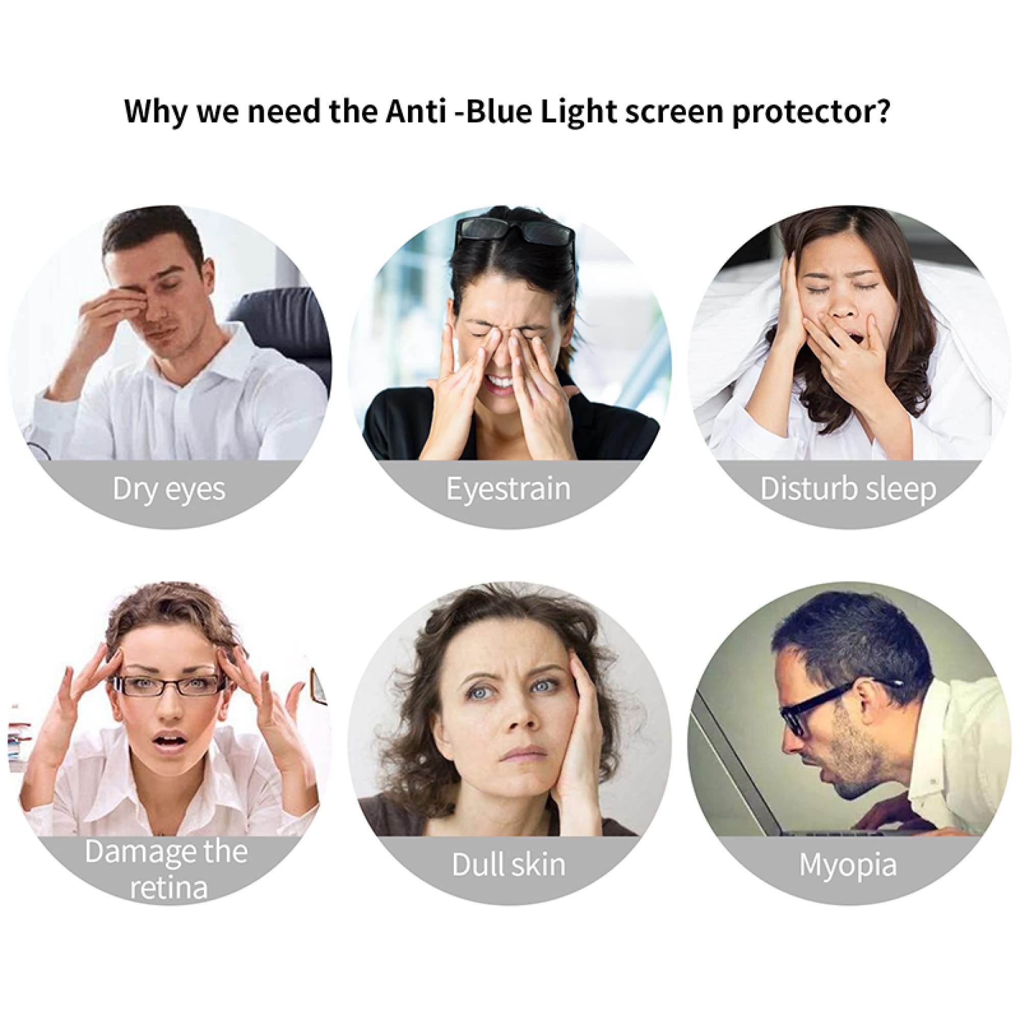 Filtro protector de pantalla de TV anti luz azul/anti UV/anti radiación para pantallas de 32-75 pulgadas - Bloqueo del 90% de luz azul - para pantallas LCD, LED, 4K OLED y QLED HDTV/Clear / 40 Inch