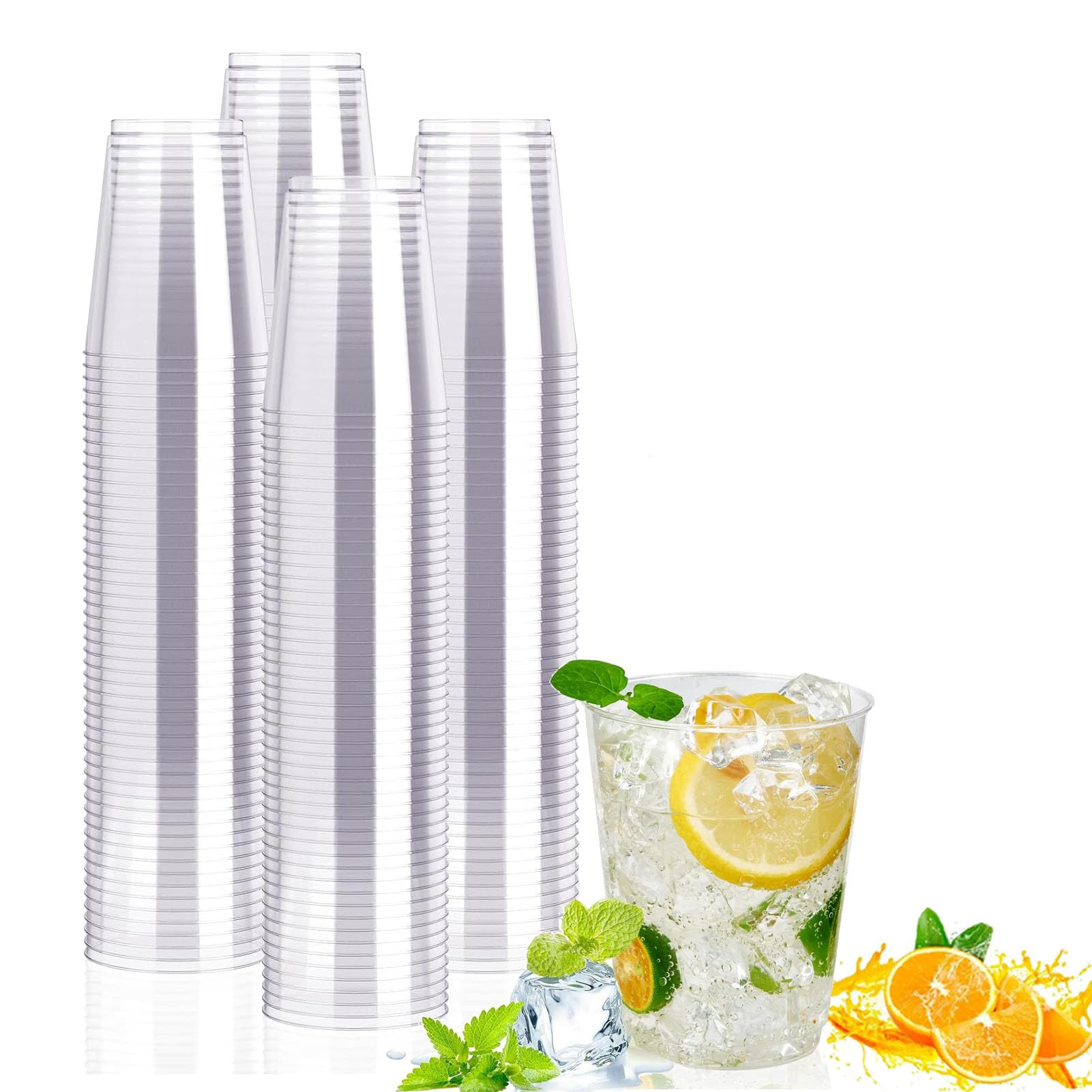 DuDuZui 300ml-10oz Shot Cups Plastic, 40 Pack Hard Thicked Plastic Shot Glasses