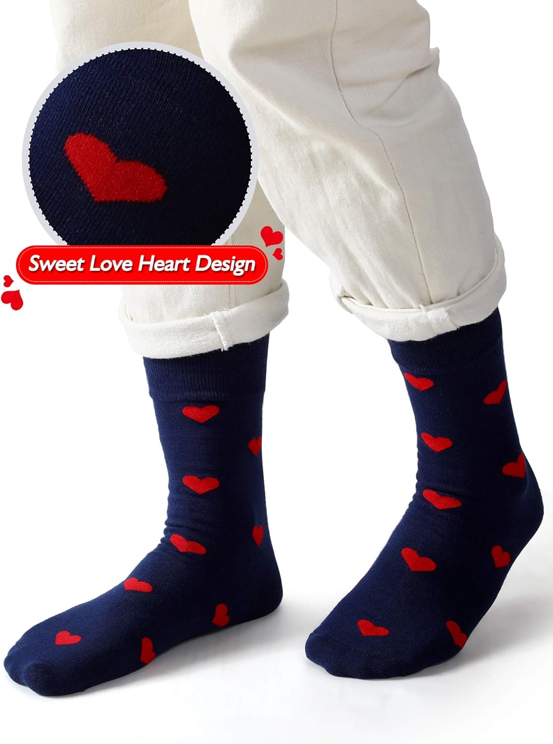Syhood 2 Pairs Valentines Day Socks for Men Women Gifts Galentine's Cotton Socks for Birthday Basket Stuffers - Image 4