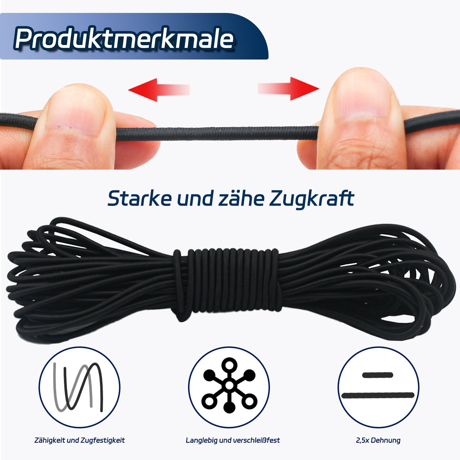 XHTXHT Elastische Gummischnur - 10m Set Mit Verschlüssen Für DIY