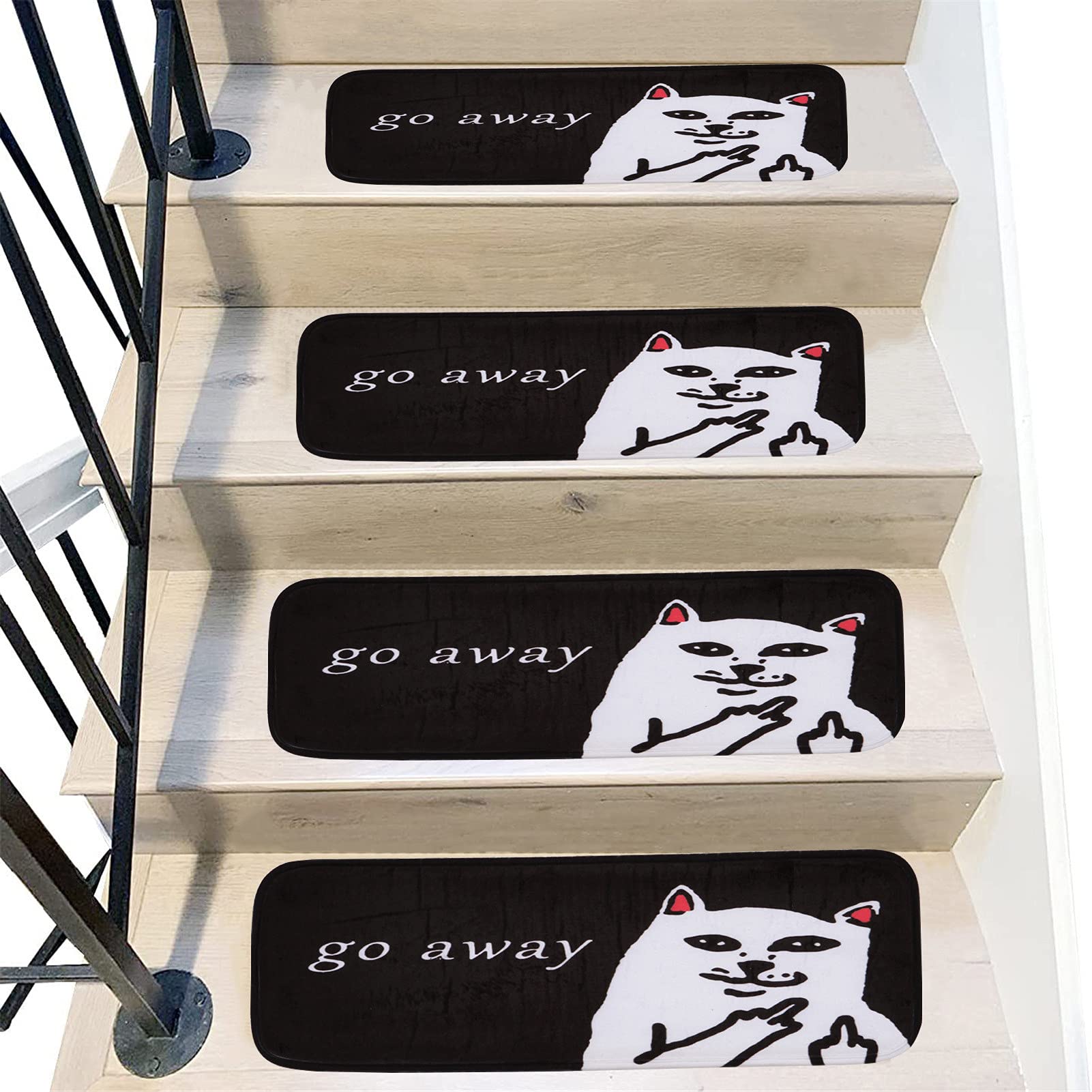 Peldaños de Escalera Alfombra Poliéster Suave Alfombras para escaleras de Interior Corredores, Alfombrillas para escaleras Antideslizantes Autoadhesivas, Cubierta de protección de Escalera n