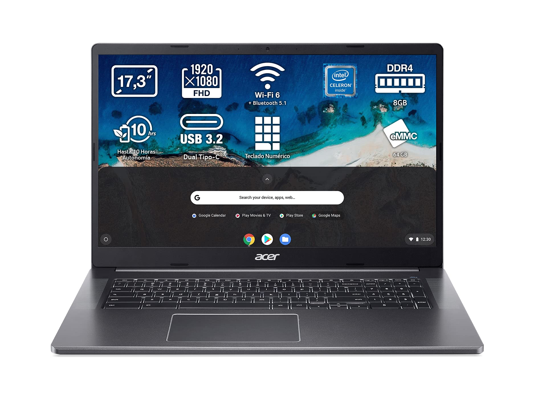 acer Chromebook 317 CB317-1H - Ordenador Portátil 17.3