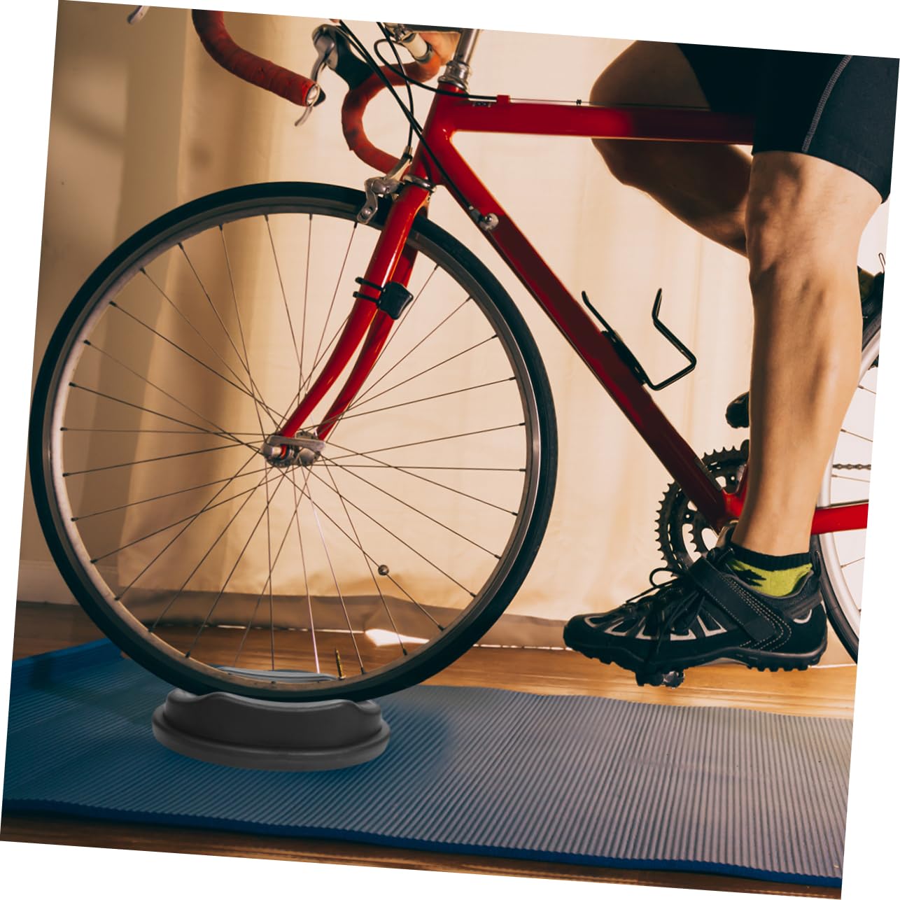 UKCOCO Soporte Estabilizador De Rueda Delantera para Bicicleta De Riser para Entrenamiento Interiores Material Estabilidad Óptima para Manillar Y Rueda Delantera