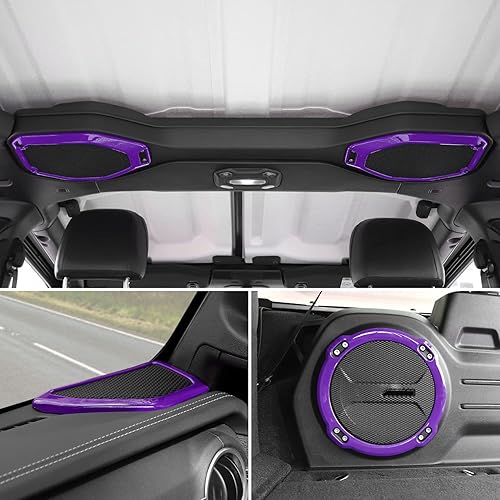 Miniatura 6 de Cubierta de altavoz de pilar y cubierta de audio para altavoz de techo, kit de anillo de cubierta de altavoz de maletero, 5 piezas, compatible con