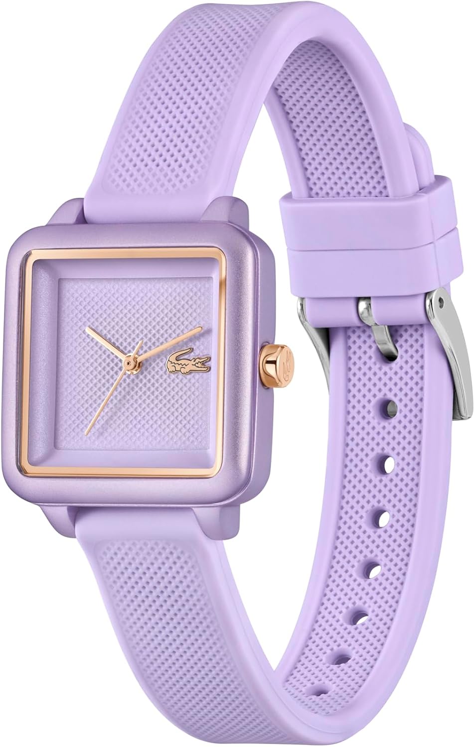 Lacoste.12.12 Flow Women's 3H Quartz Watch - Slim Silicone Strap - Square Case - Water Resistant up to 3ATM/30 Meters - Minimalist Elegance for Her - 26mm