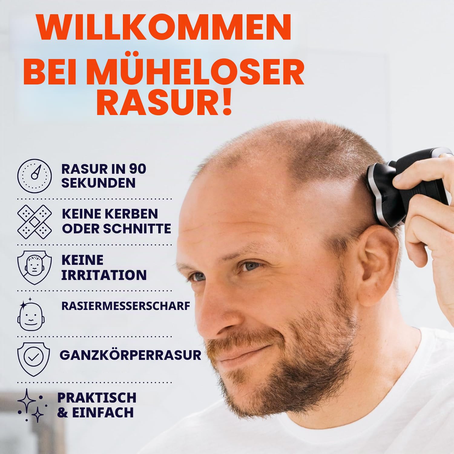 Freebird FlexSeries Pro Elektrischer Kopfrasierer - Schneller glatter Kopfrasierer, Nass-/Trockenrasur, Anti-Pinch, Rotationsrasierer, wiederaufladbar, kabellos, 4 flexible Klingen, ideales Geschenk