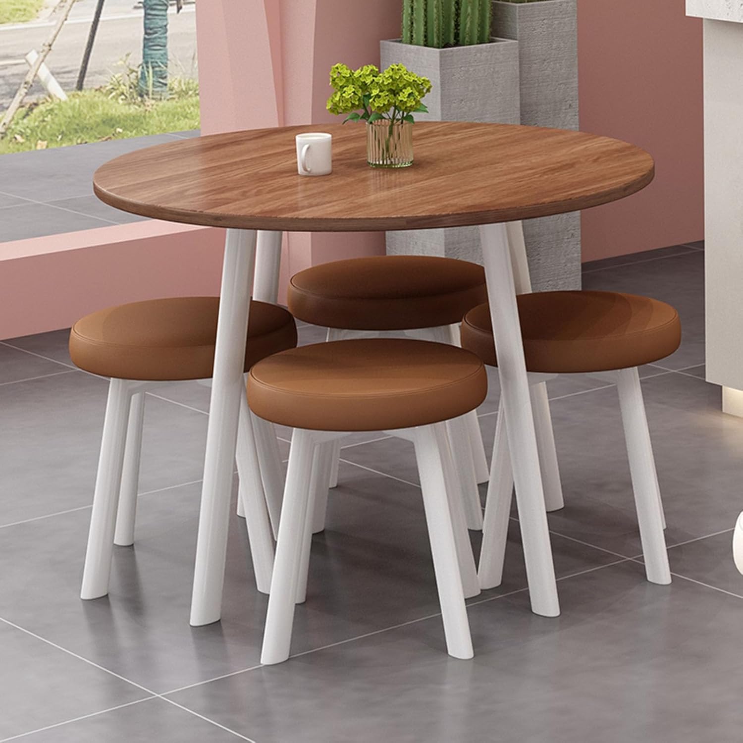 Coffee Table and Chair Combination Set for Balcony,Living Room,Dining Table,Office,Reception,Conference Room - Stylish and Multi-Functional Furniture Kit，Style7