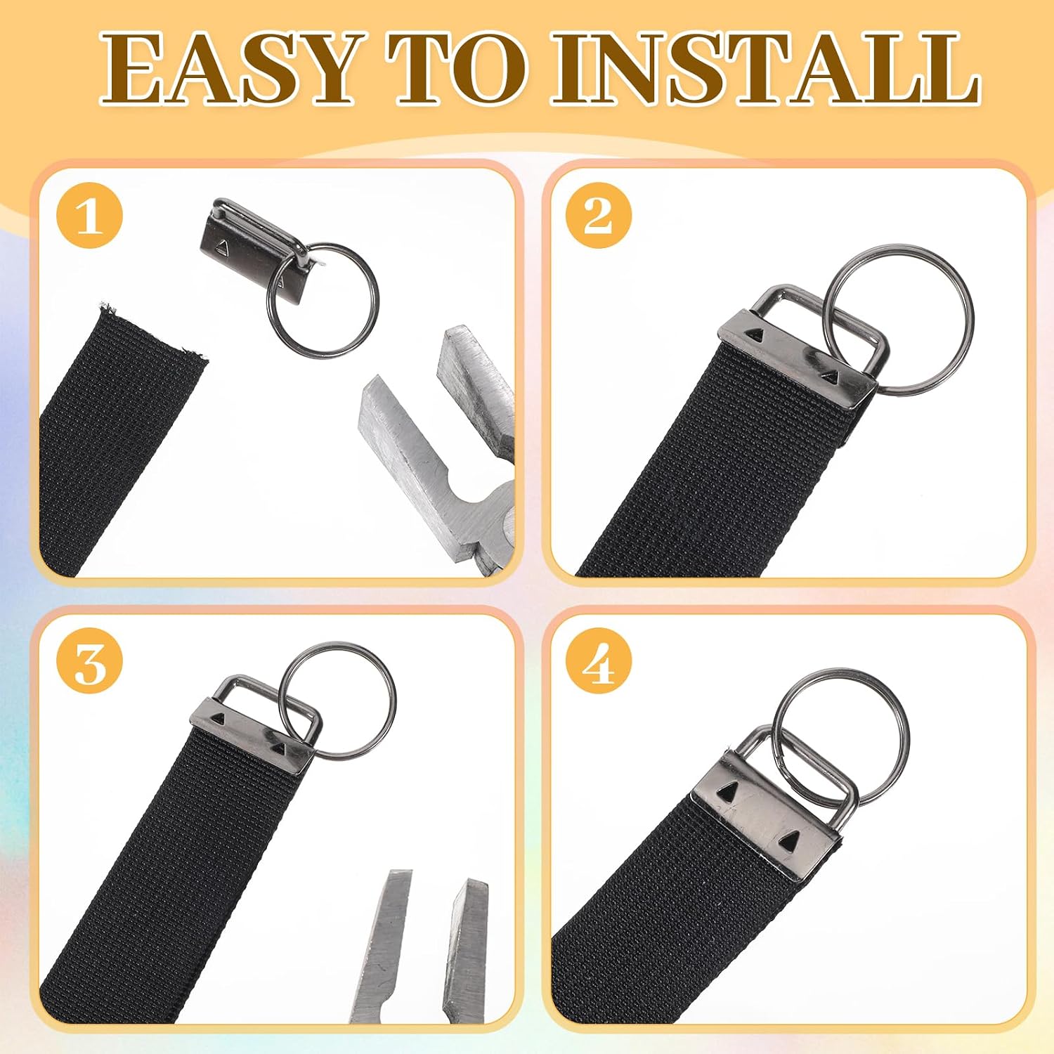 Macuezu 10 Pcs Key Fob Hardware, 1 Inch Keychain Hardware in 5 Colors