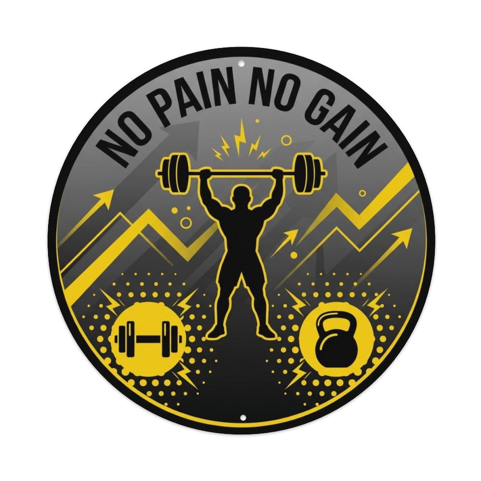 Fyrn Style Metal Tin Sign Gym Fitness Workout Motivation Exercise Barbell