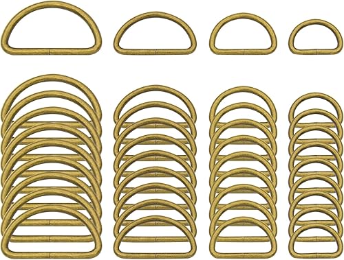 Miniatura 17 de Anillos en D soldados con autógena de metal fuerte anillo en D semicircular para collares de mascotas, bolsa de hardware, anillo de hebilla, correa