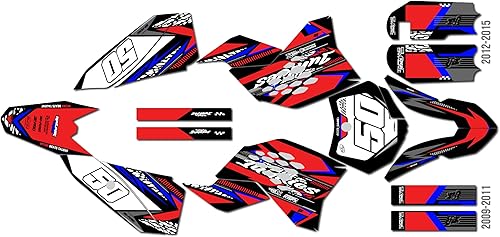 Miniatura 7 de Kit de gráficos para KTM 50SX Mini SX50 (2009-2011) Rugged Series Teal de 21 mil, calcomanías de motocicleta Dirt Pit Bike, accesorios de motocross