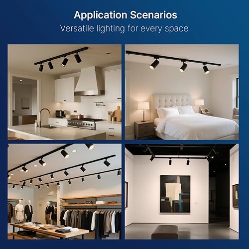 Miniatura 7 de FLSNT Cabezales de iluminación LED para pista Juno Track, equivalentes a 75 W, cabezales de luz LED regulables, luz LED de 12 W, 24 , CRI90, 800 LM,