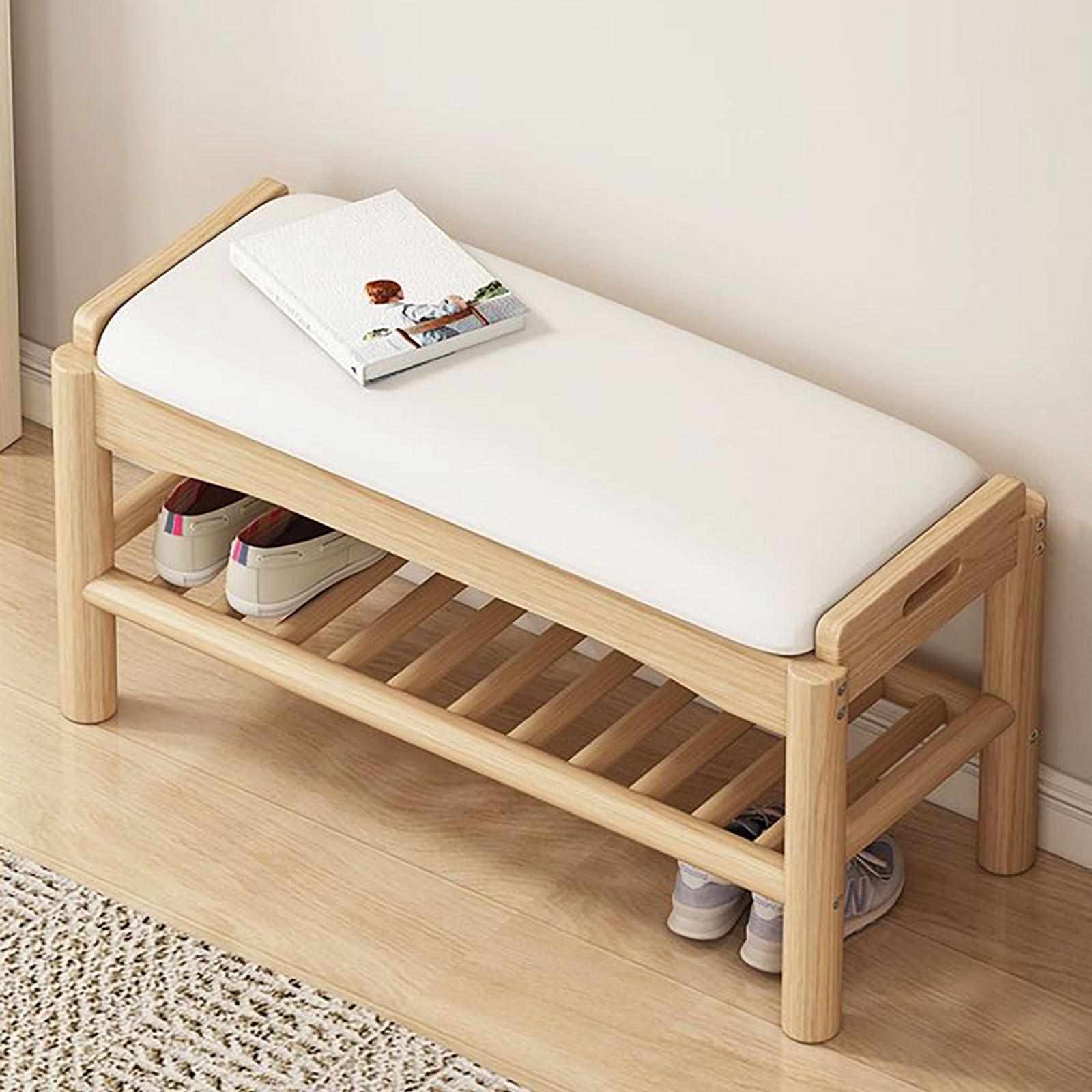 Banc d'entrée en bois massif pour une ambiance cocooning dans la chambre
