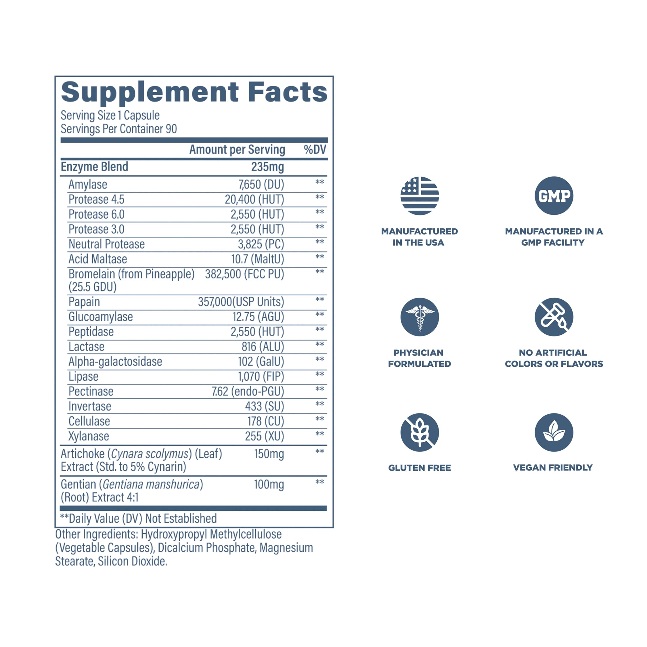 Revive MD Digest Aid, Digestive Support Supplement for Men & Women - Comprehensive Digestive Enzyme Blend with Probiotics & Prebiotics for Gut Health & Healthy Digestion (90 Capsules, 90 Servings) — Amazon image 6