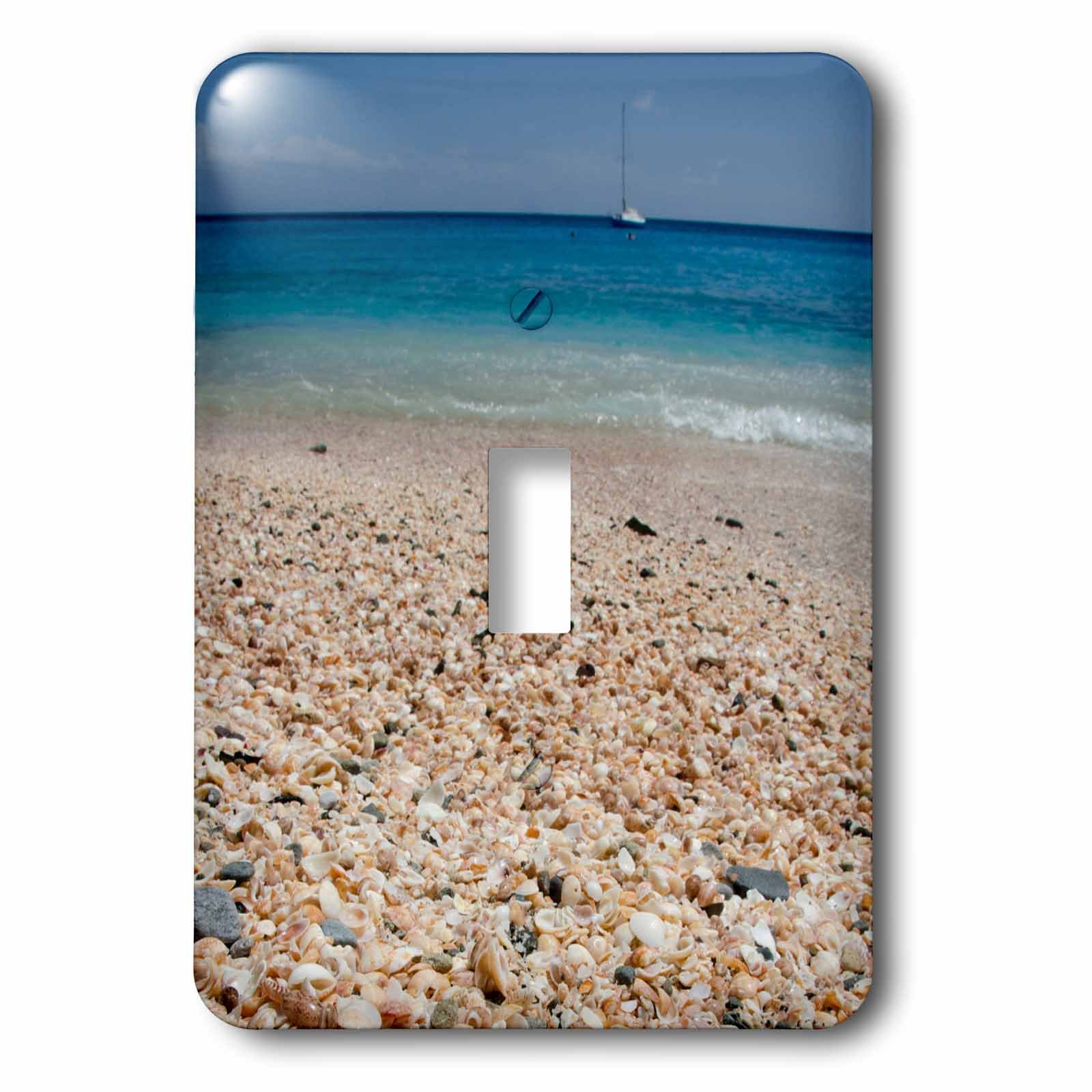 Interrupteur monobloc à bascule simple motif multicolore Capitale de Gustavia 3dRose