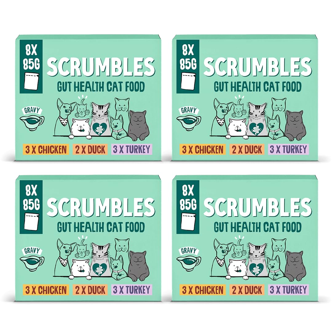 Scrumbles Grain Free Wet Cat Gravy Pouch Selection 32x85g