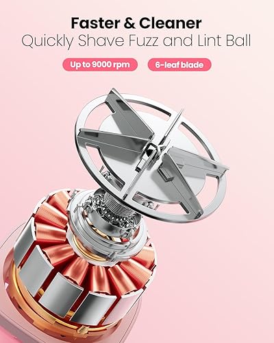 Miniatura 5 de GAIATOP Afeitadora de tela, removedor de pelusa recargable con pantalla LED y cuchillas de 6 hojas, afeitadora eléctrica de 3 velocidades para