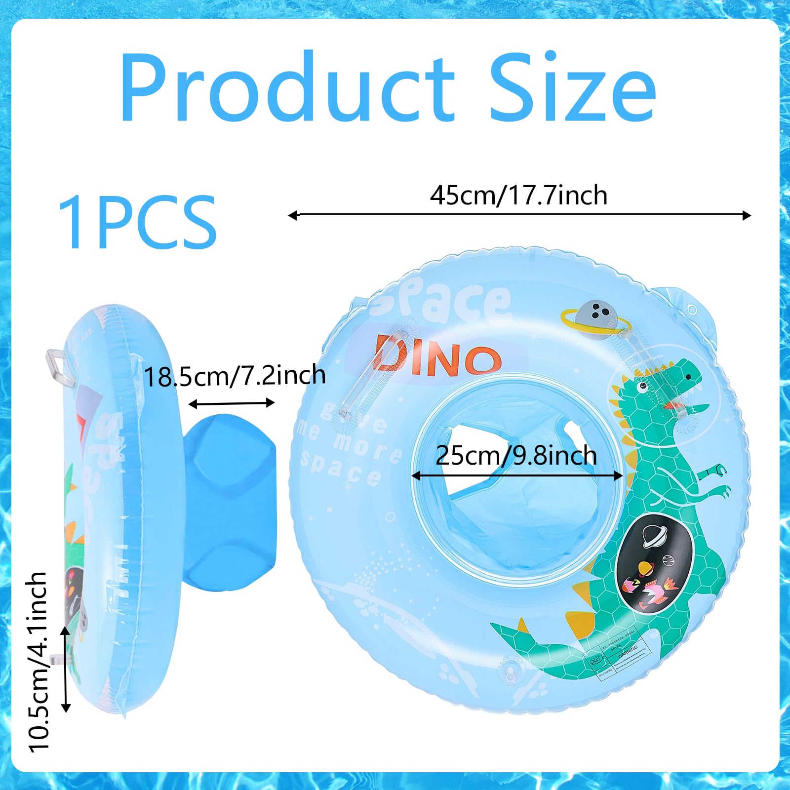 Zkaoai Anillo De Natación Para Bebé Con Asiento Doble Asa – Flotador De PVC Para Niños De 6 Meses A 4 Años, Seguro Y Estable, Ideal Para Aprender A Nadar