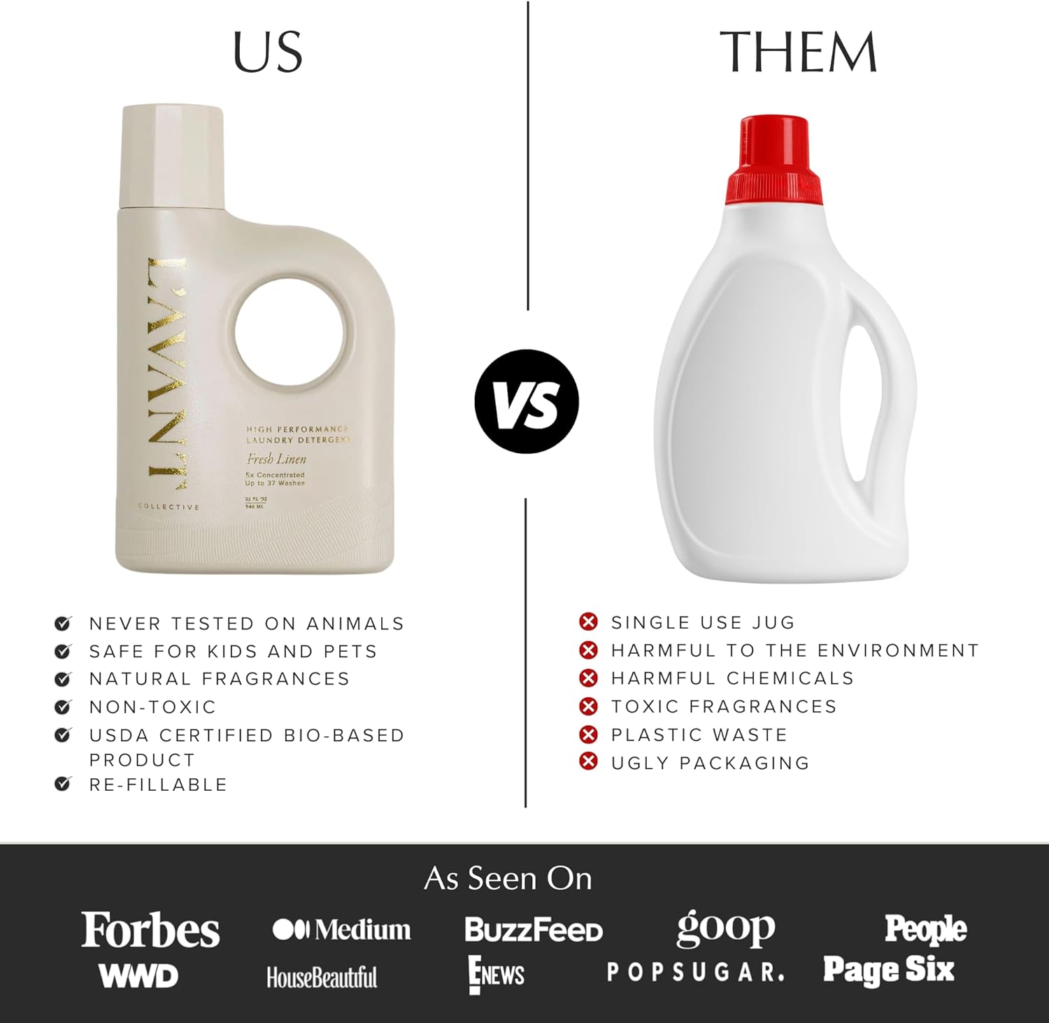 L'AVANT Collective Luxury Laundry Detergent | Fresh Linen | Natural Non-Toxic Liquid Laundry Soap with Enzymes | Plant-Based, HE Compatible, Protects Colors | 32 oz