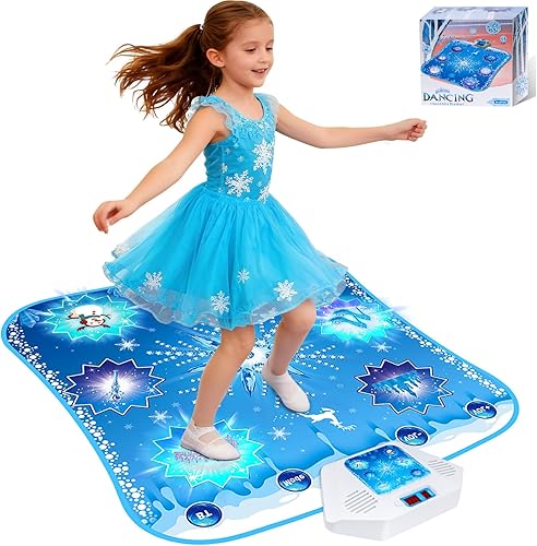 Frozen Toys - Tapete de baile para niñas, tapete de baile electrónico con Bluetooth inalámbrico para niños, tapete musical con luz LED para niños,