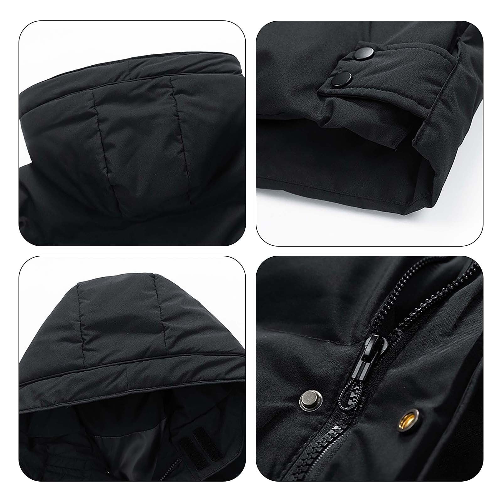 Piumino da uomo con cappuccio a maniche lunghe, cappotti invernali lunghi da uomo, impermeabili, caldi, parka, morbido, confortevole, tinta unita, con coulisse, piumini da uomo per attività