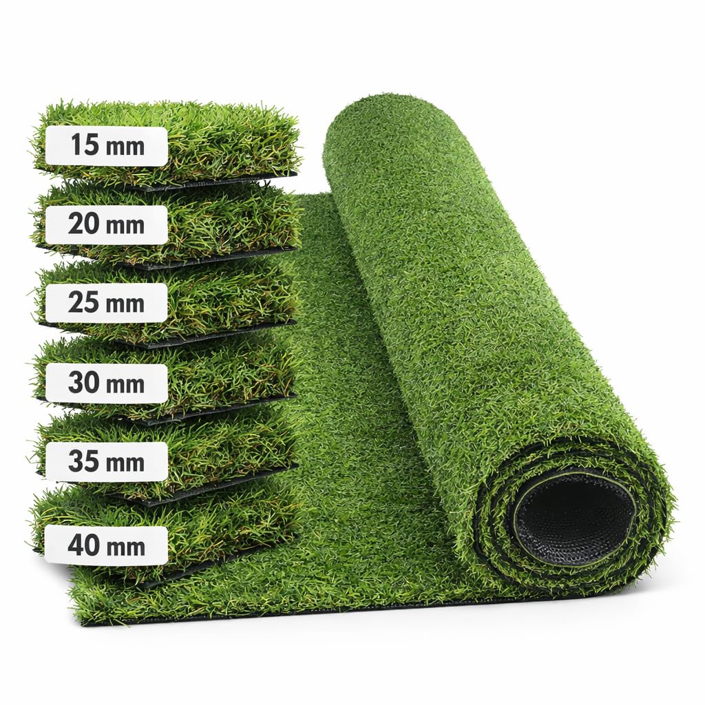Prato Sintetico 1x5 m Erba Artificiale Drenante Diverse Altezze 15 20 25 30 35 40 mm Effetto Realistico Soffice per Giardino Balcone Terrazzo LEMAG SRL (30MM)