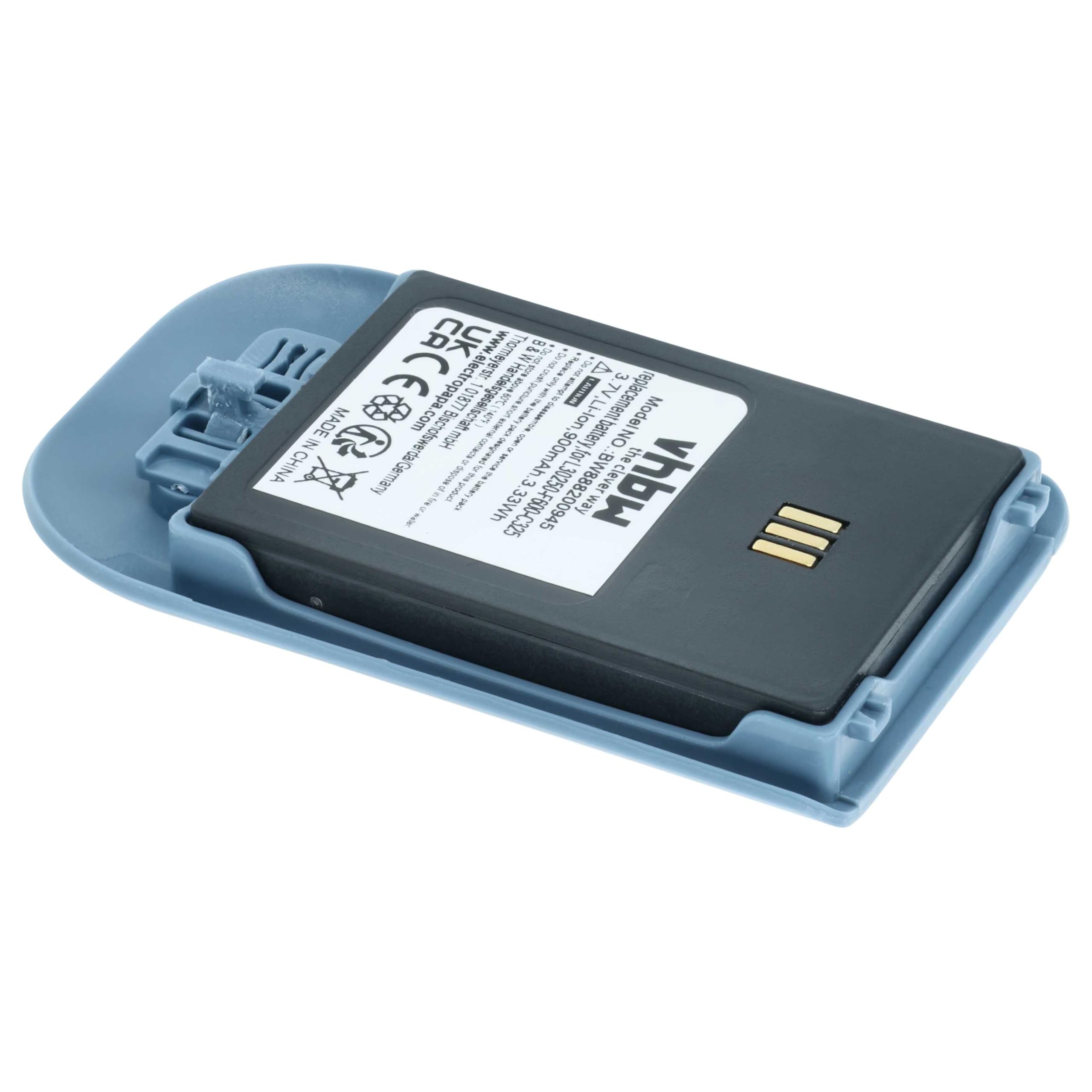 vhbw 5x batteria compatibile con Ascom 9D62, D62 DECT, i62, DH4-ACAB telefono fisso cordless (900mAh, 3,7V, Li-Ion) blu/grigio