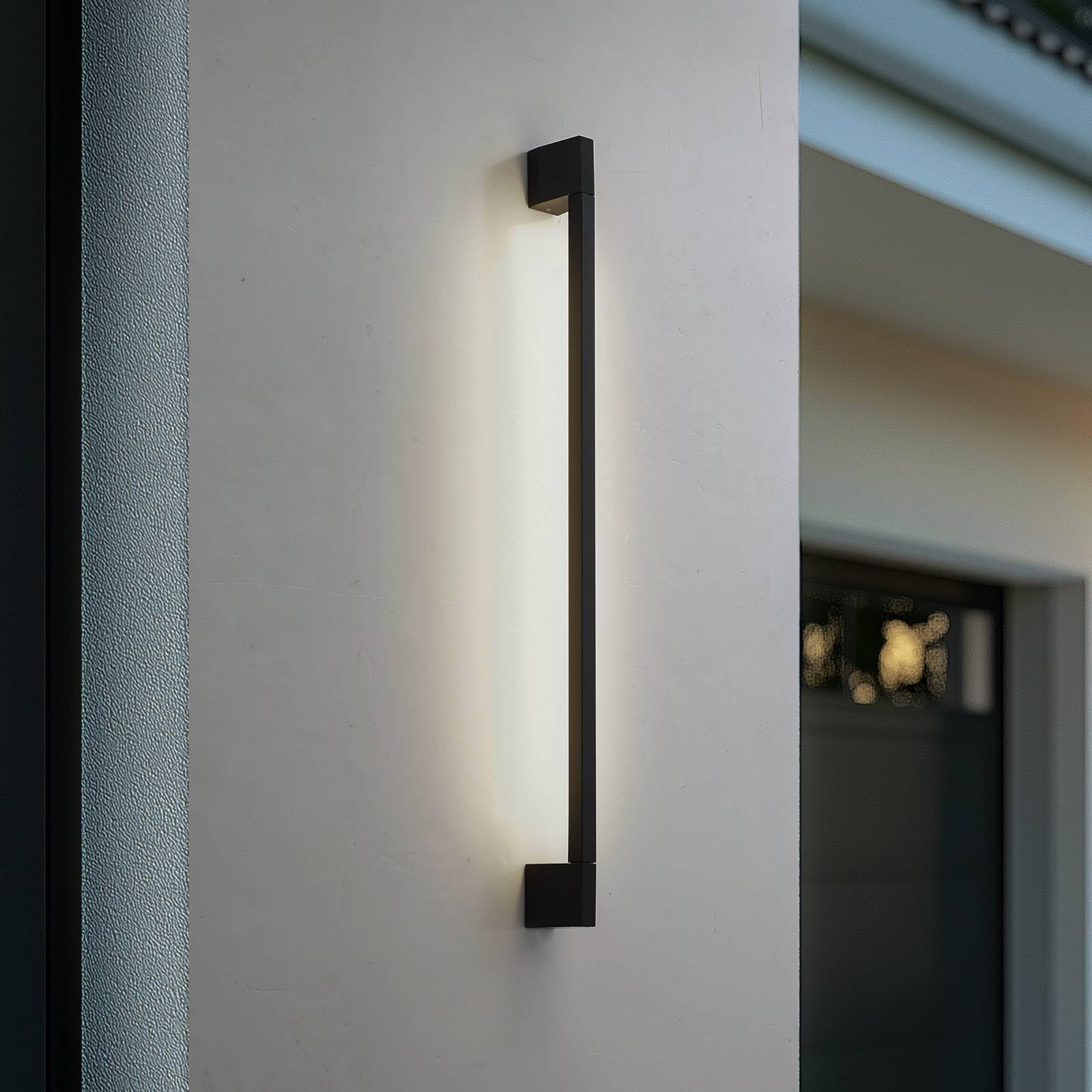 Lindby LED Wandleuchte außen Neano (spritzwassergeschützt (Modern) in Schwarz aus Aluminium (1 flammig,) - Außenwandleuchten Wandlampe Led Außenlampe Outdoor für Außenwand/Hauswand