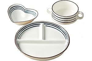 8-Inch Ceramic Portion Control Plate, 3-Pack