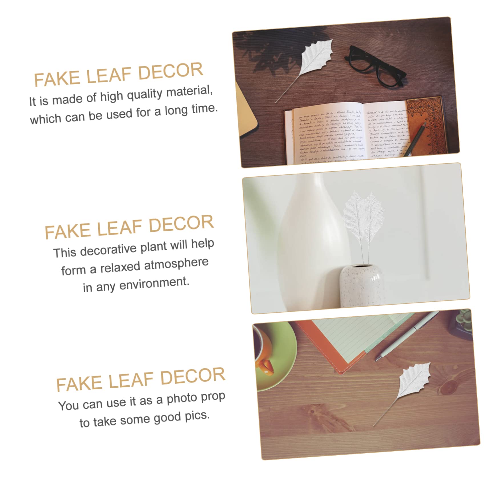 TOPBATHY 3pezzi Decorazioni Finto Foglie Artificiale Per Matrimonio Piante Decorative Per Casa Atmosfera Calda e Accogliente Materiale Di Qualità Per Uso Duraturo Stile Elegante e