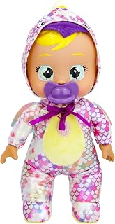 Cry Babies Tiny Cuddles Dinos Tilo - 9" Baby Dolls, Cries Real Tears, Dinosaur Metallic Themed Pajamas