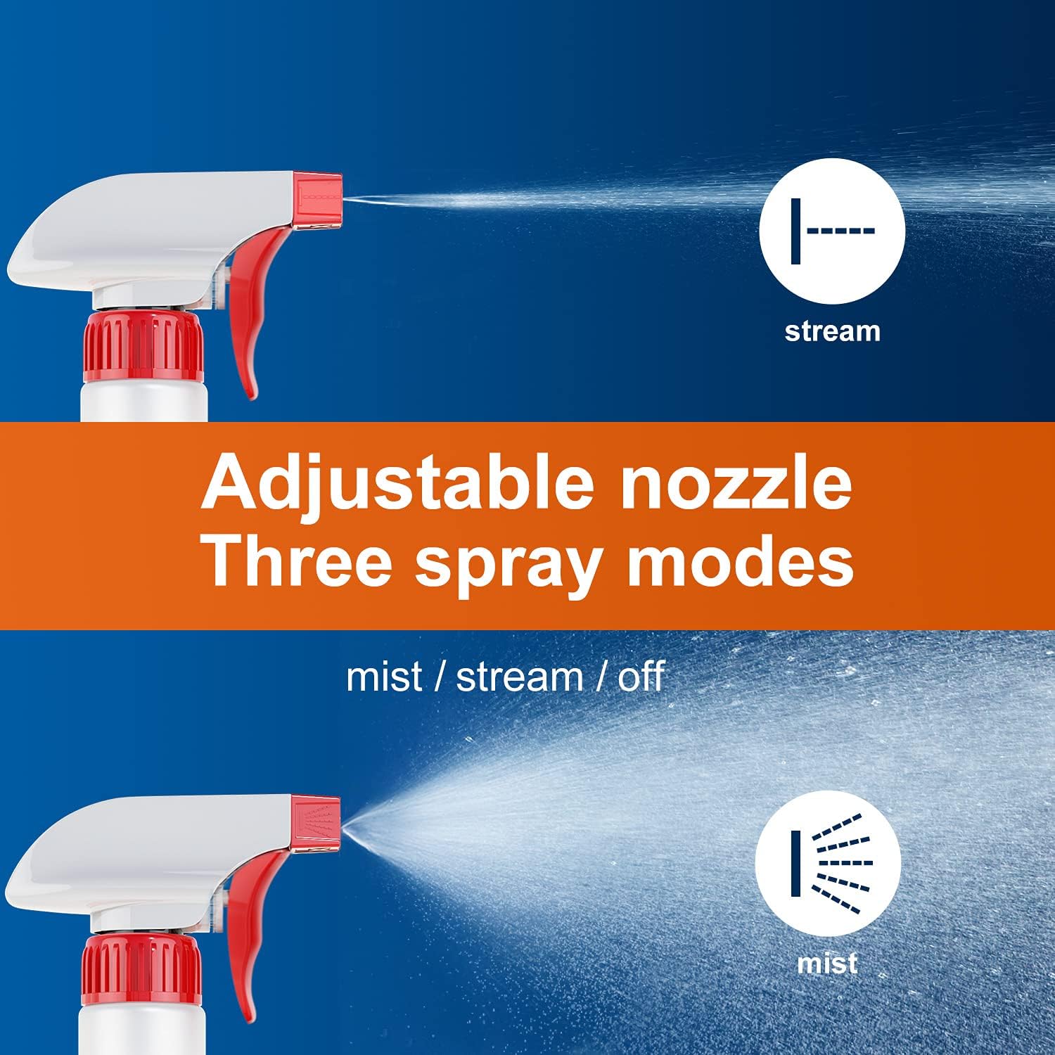 Veco Spray Bottle (5 Pack,16 Oz) with Measurements and Adjustable Nozzle(Mist & Stream Mode), HDPE Plastic Spray Bottles for Cleaning Solution, Household/Commercial/Industrial Use, No Leak and Clog : Industrial & Scientific