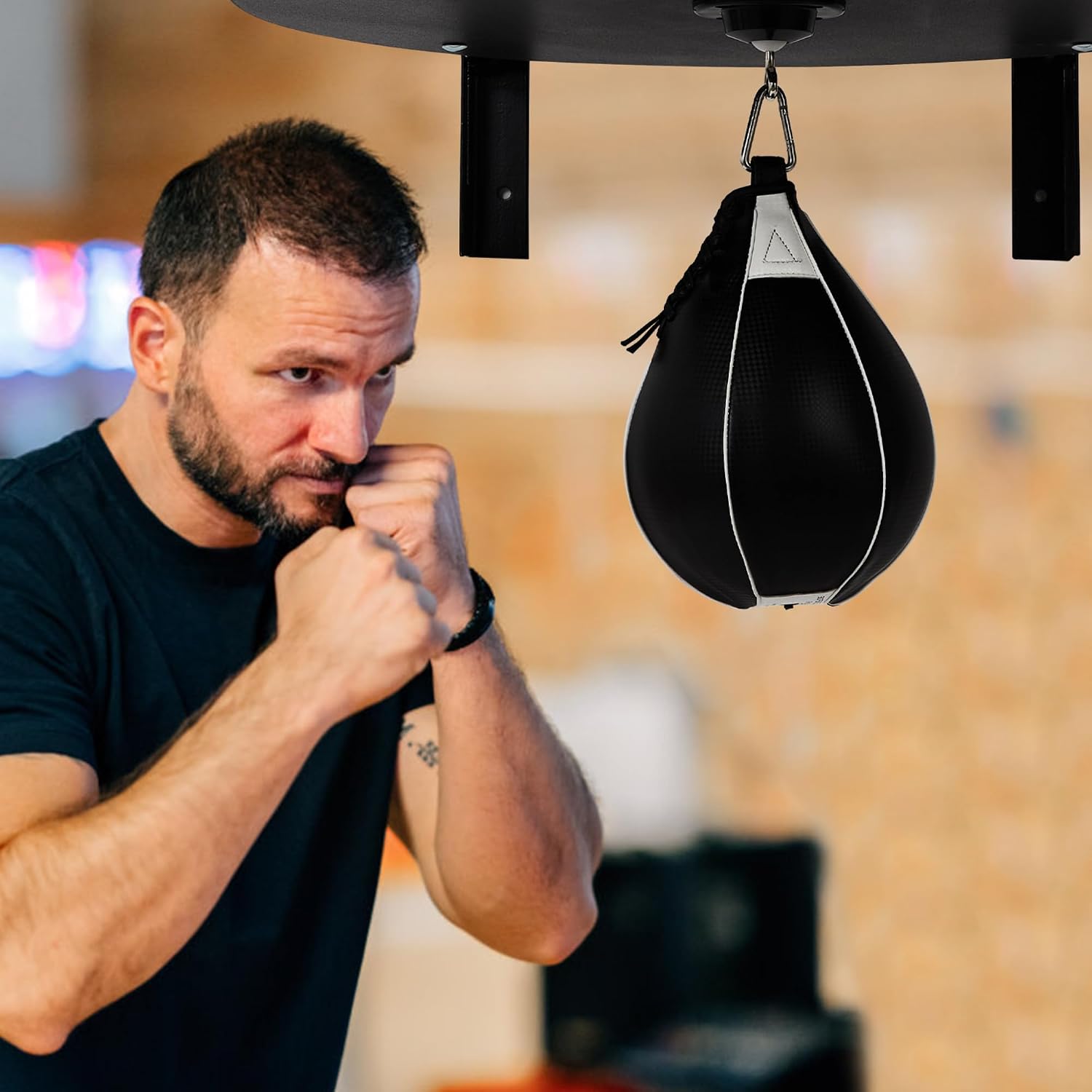 Speed Bag Platform Kit with Speed Punching Bag, Speed Bag Swivel for Boxing Training, 360° Swivel Heavy Duty Speed Bags, Adjustable Height Fitness Training Punching Bag