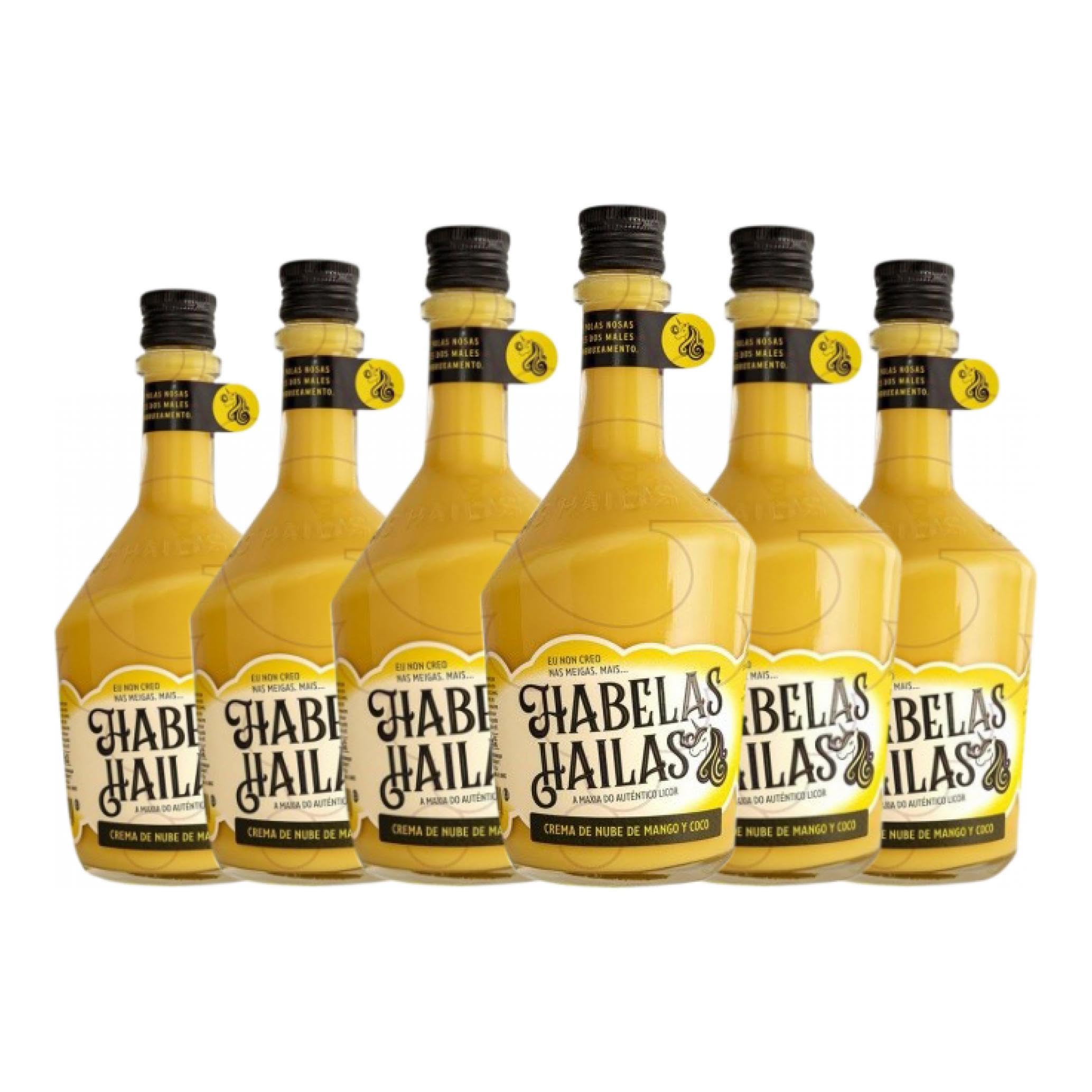 Crema de Licor Habelas Hailas Nube de Mango y Coco 70 cl (Caja de 6 Botellas de 70 cl)