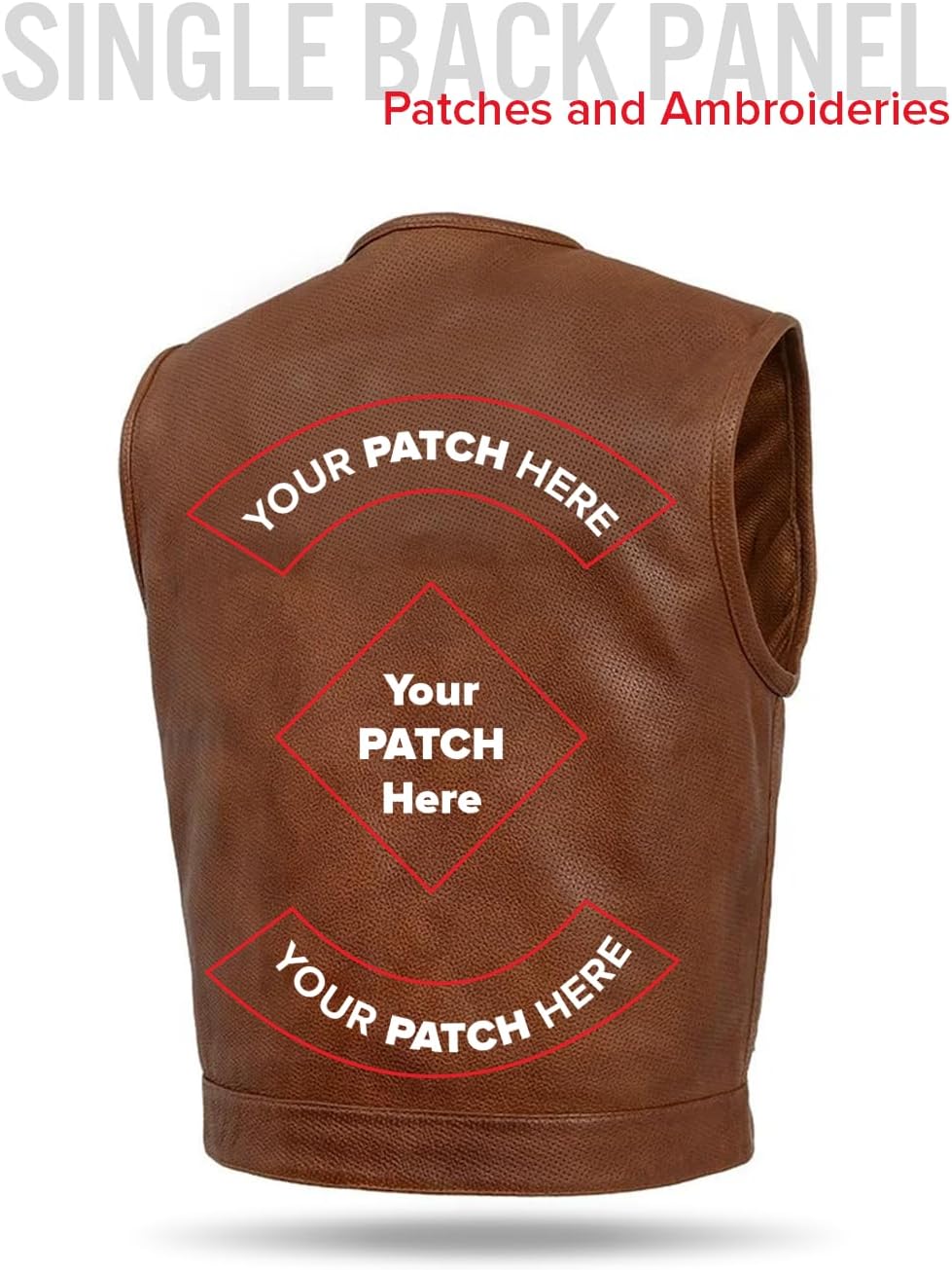 First Mfg Co - Lowside - Mens Motorcycle Biker Riding Canvas, Leather, Twill, Perforated Leather Vest - Image 6