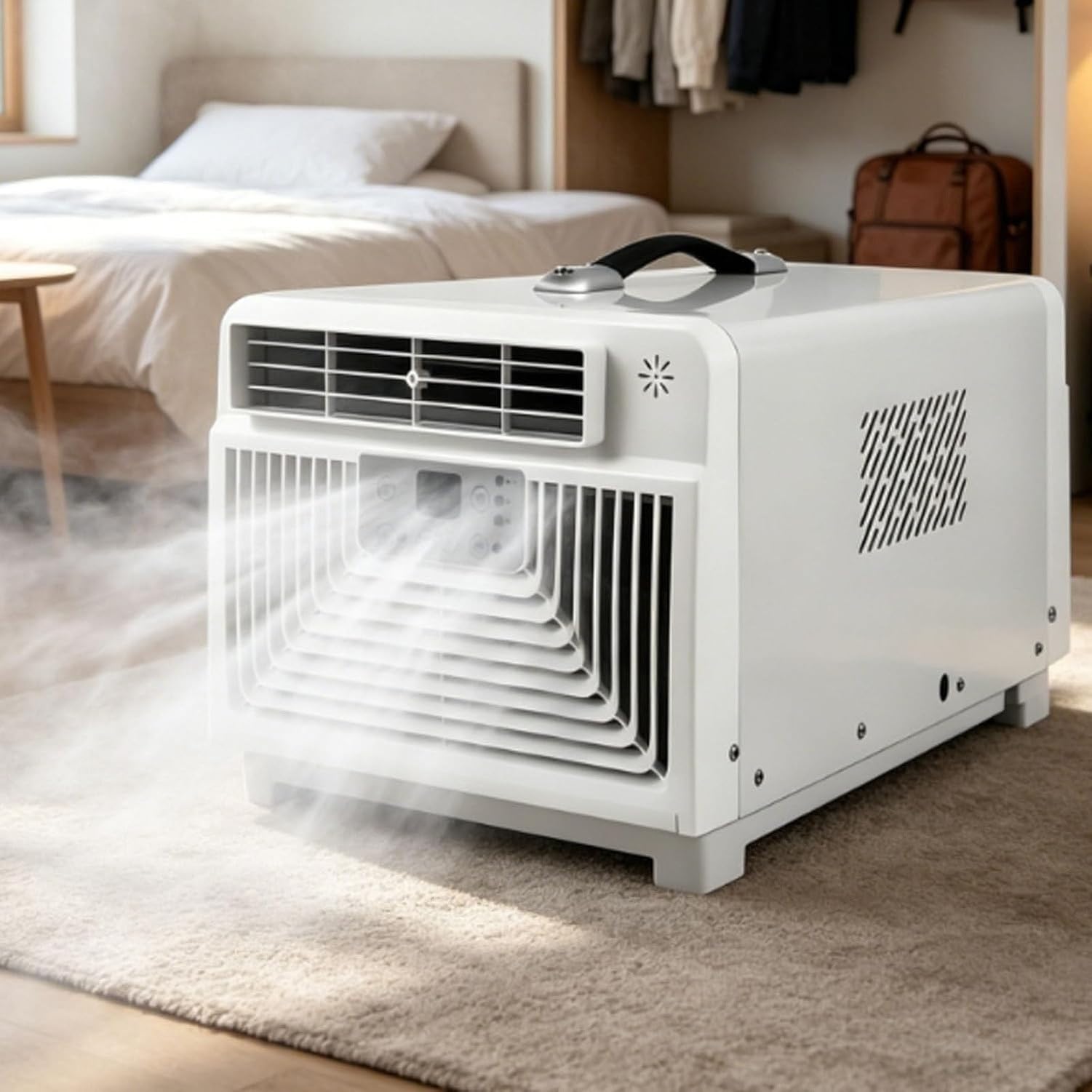Climatiseur Portable 3400 BTU, Refroidisseur d'Air Mobile Camping, Climatisation pour Caravane et Petite Pièce, 4 Modes, Télécommande, Minuterie, Poignée Compac, Cooling+heating, Cooling+heating