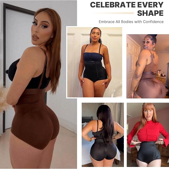 SHAPELLX Tummy Control Body Shaper Panties High Waist Shapewear Panty Women Waist Trainer (-Large Brown)