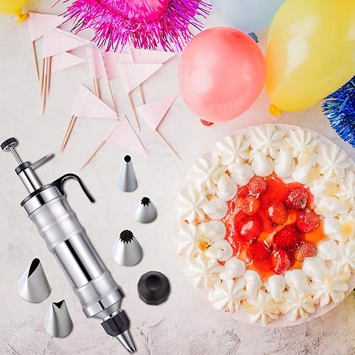 Miniatura 3 de Juego de jeringas para decoración de postres, inyector de llenado de glaseado de magdalenas con 7 boquillas de glaseado y 3 raspadores de crema,