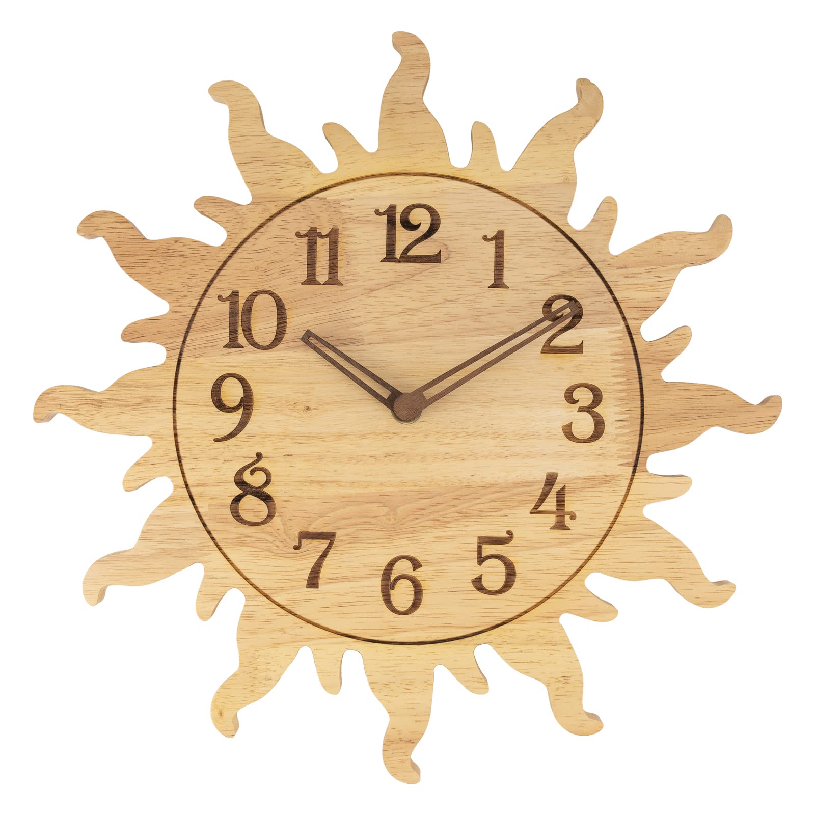 FoxtopSun Wall Clocks Large 13 Inch, Silent Non Ticking Quality Quartz Battery Operated Retro Wood Wall Clock for Bedroom Kitchen Living Room Office Indoor