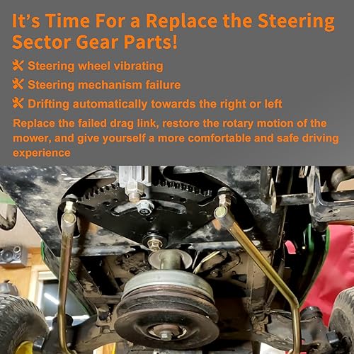 Miniatura 10 de HQPASFY Kit de reconstrucción de piñón para el sector de dirección de repuesto para tractores de césped John Deere serie D, reemplazos # GX21924BLE,