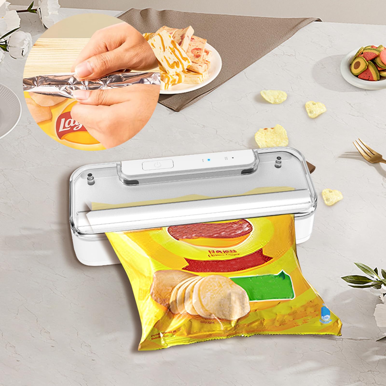 Mini Sigillatrice per Sacchetti,2 in 1 Sigillatore Termico per Sigilla Sacchetti,Macchina Termica Portatile,2 in 1 Sigilla Sacchetti con Taglierina,per Sacchetti di Plastica e Snack