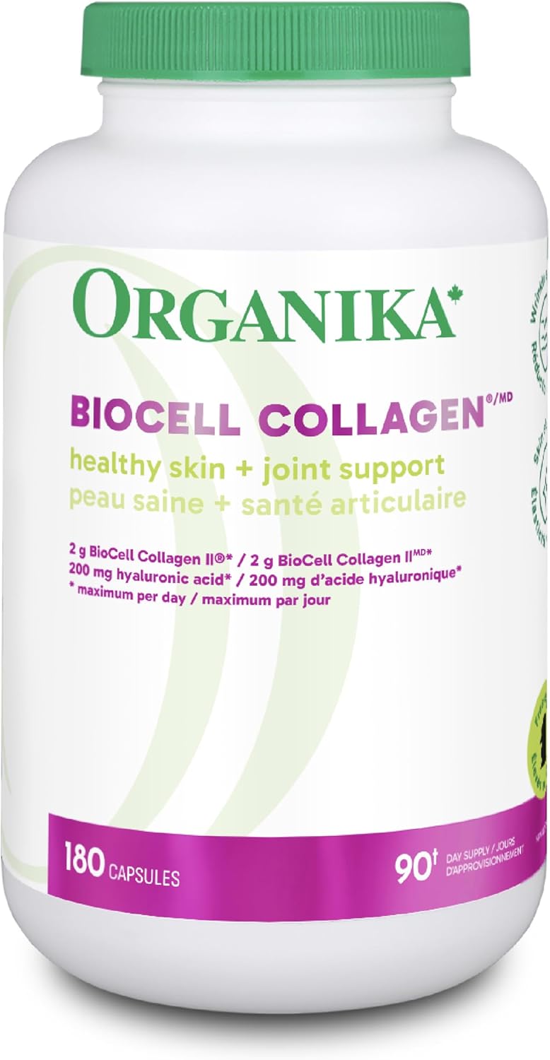 Organika Biocell Collagen- Type 2 Collagen, Hyaluronic Acid, Chondroitin Sulfate, Joint Support- 180caps Organika Biocell Collagen- Type 2 Collagen, Hyaluronic Acid, Chondroitin Sulfate, Joint Support- 180caps