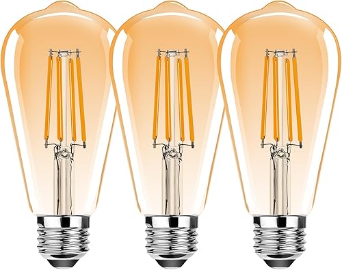 Miniatura 8 de ST19 Bombillas LED Edison vintage, bombilla LED E26 equivalente a 25 W, bombillas de filamento LED vintage, 2.5 W blanco cálido 2200 K, 250 lúmenes,