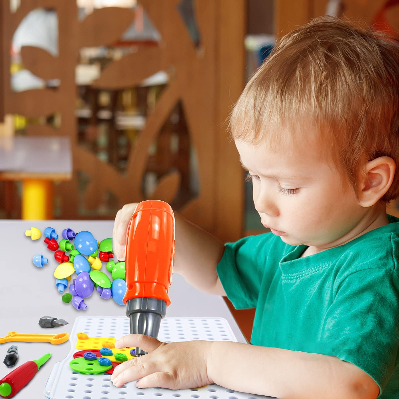 Juguetes Niños 3 Años-Herramientas Juguete Educativos 3 Años Puzzles 3D Construccion Manualidades Niños con Taladro Eléctrico Regalo 3 4 Años Juegos de Mesa 224 PCS