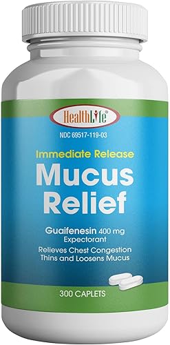 Miniatura 9 de HEALTH LFE Cápsulas de guaifenesina para aliviar el moco, 400 mg, expectorante de acción rápida de liberación inmediata, adelgaza y afloja el moco,